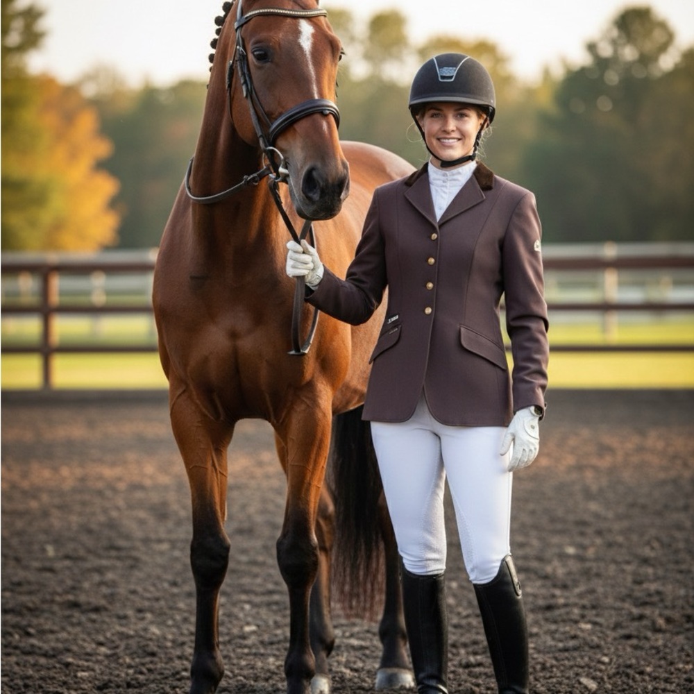 Equestrian Tailored Blazer in Brown